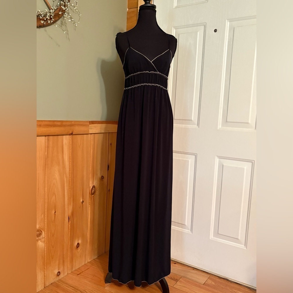 Max Studio Black Spaghetti Strap Long Dress